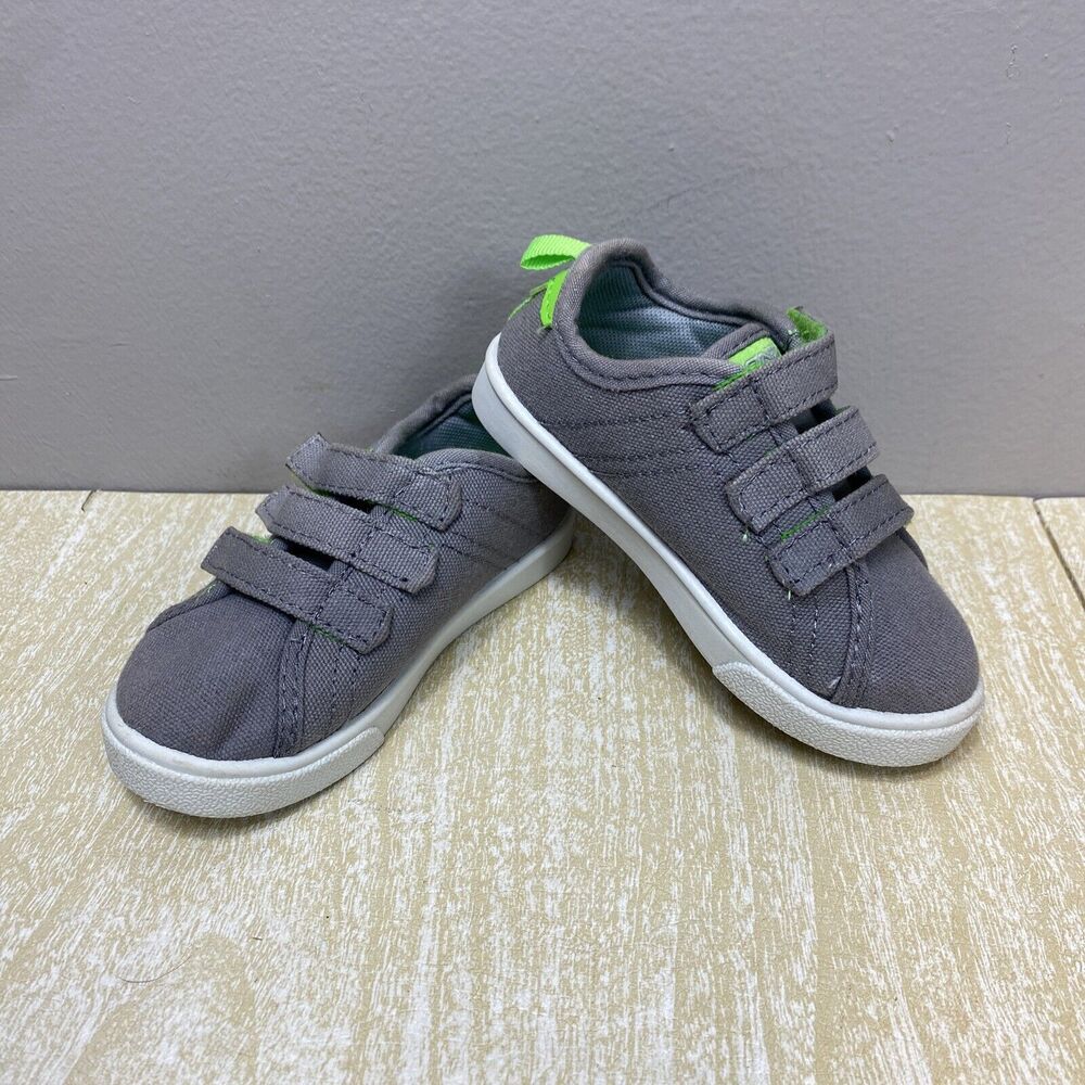 AND 1 Canvas Shoes Children Kids Size 8 Gray/Lime Green